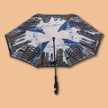 Loko Umbrella Payung Kazbrella Lipat Terbalik Motif City Premium Original Cantik Unik Ke32