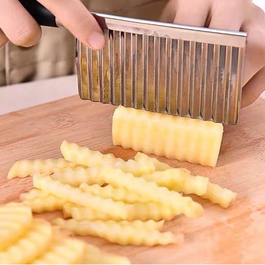 Pisau kentang zigzag alat potong kentang wortel pisau steak