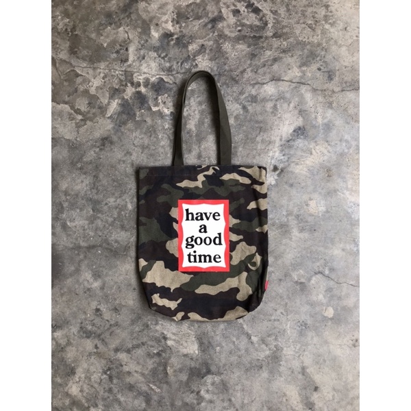 HAVE A GOOD TIME TOTEBAG CAMO