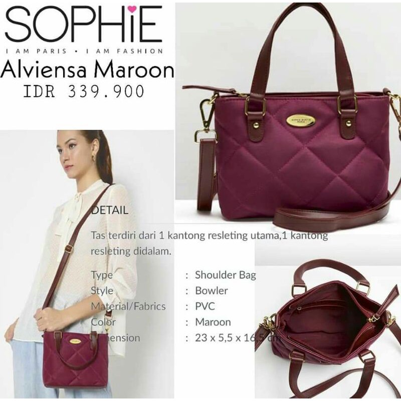 ALVIENSA MAROON BAG BY SOPHIE PARIS