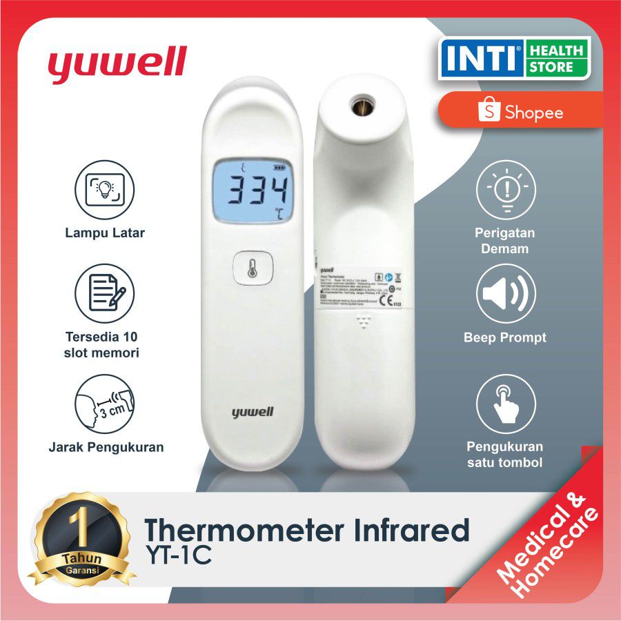 Yuwell | Infrared Thermometer YT 1C | Termometer Non Kontak Thermo Gun