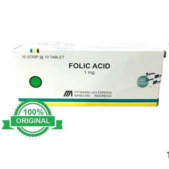 FOLIC ACID 1MG / SUPLEMEN ASAM FOLAT 1 BOX 10 STRIP 100 TABLET