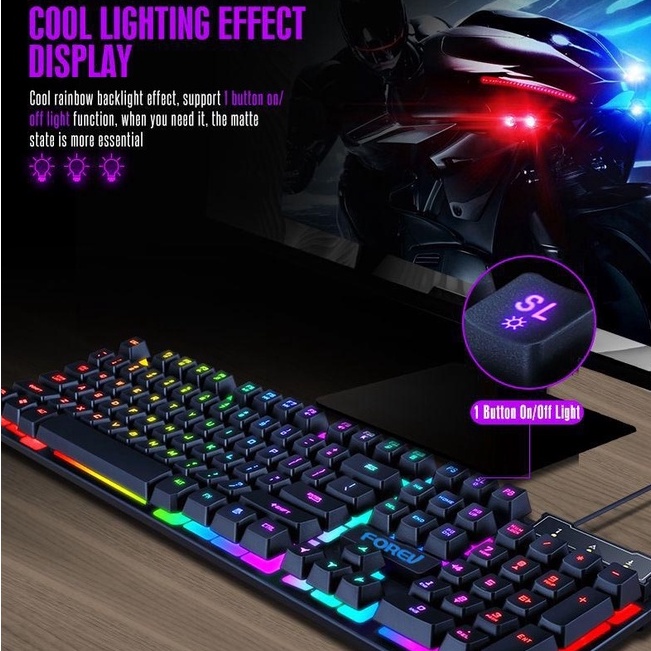 【Free gift】Viqoo Ultimate 4 in 1 Gaming PC Kit Combo Gaming Keyboard Mouse Headset Mousepad