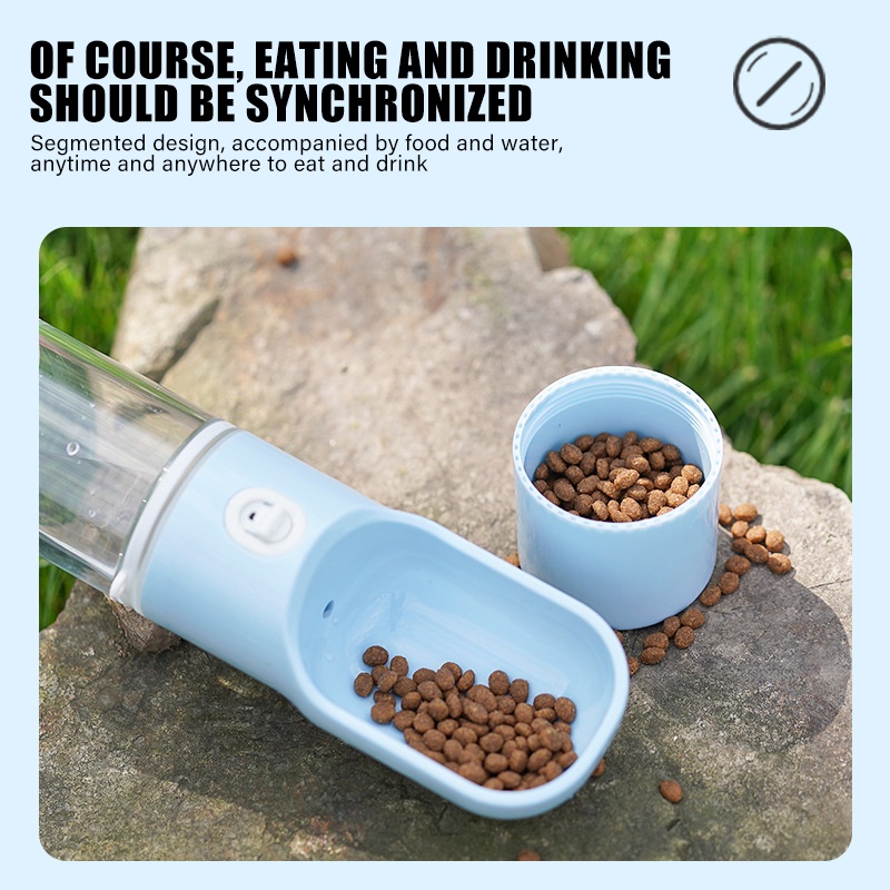 【Yayapet】250ml+200ml 2 in 1 Pet Travel Water Bottle Botol Minum Anjing Dan Kucing Portable Untuk Travel