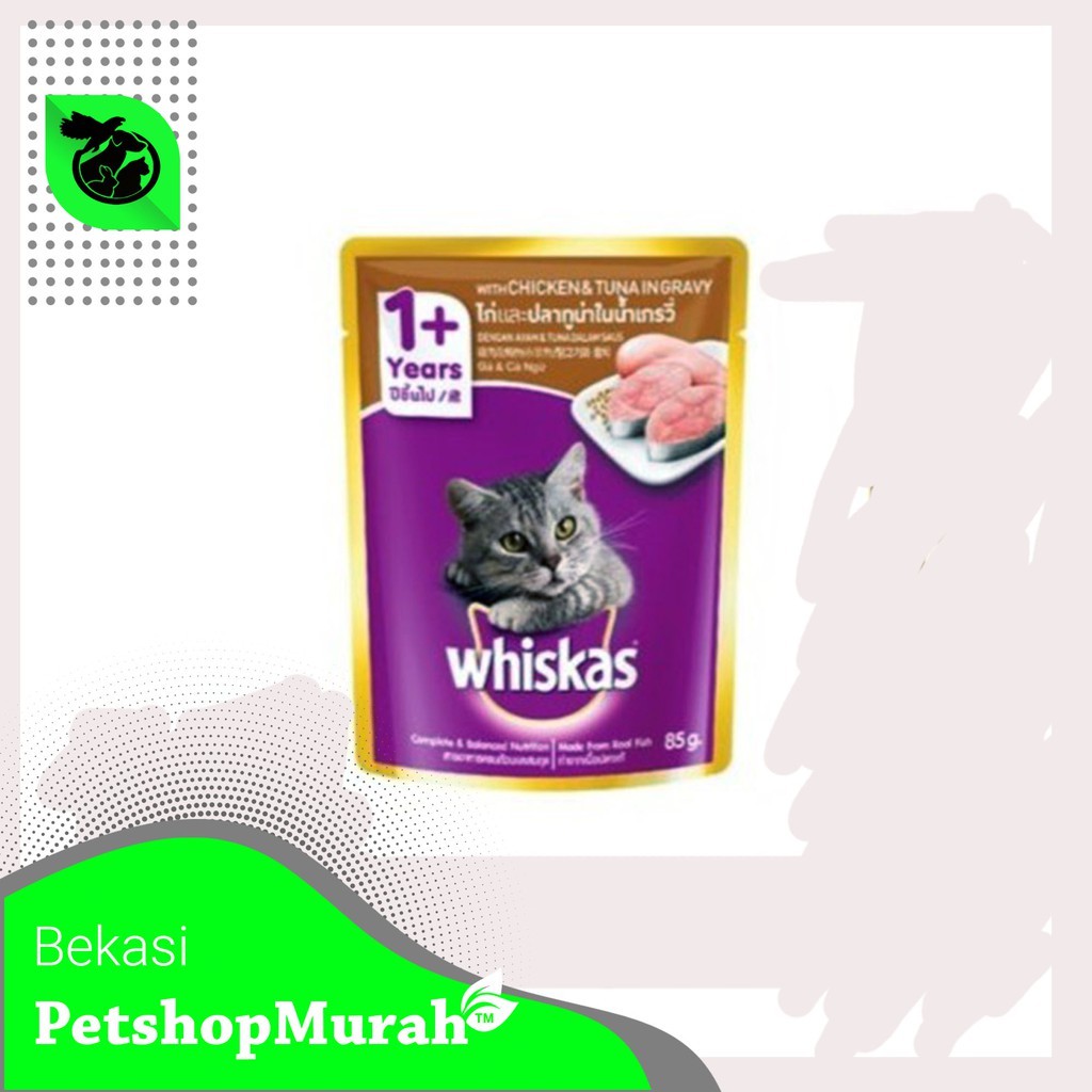 Makanan Kucing Whiskas Sachet Dewasa Pouch Adult 85Gram basah wetfood wiskas