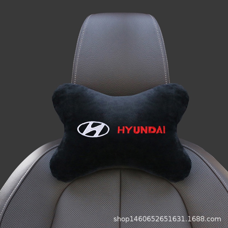 Bantal Leher Sandaran Kepala Mobil Warna Hitam Untuk Hyundai HB20 Creta Tucso Accent Reina Porter Kona Starex