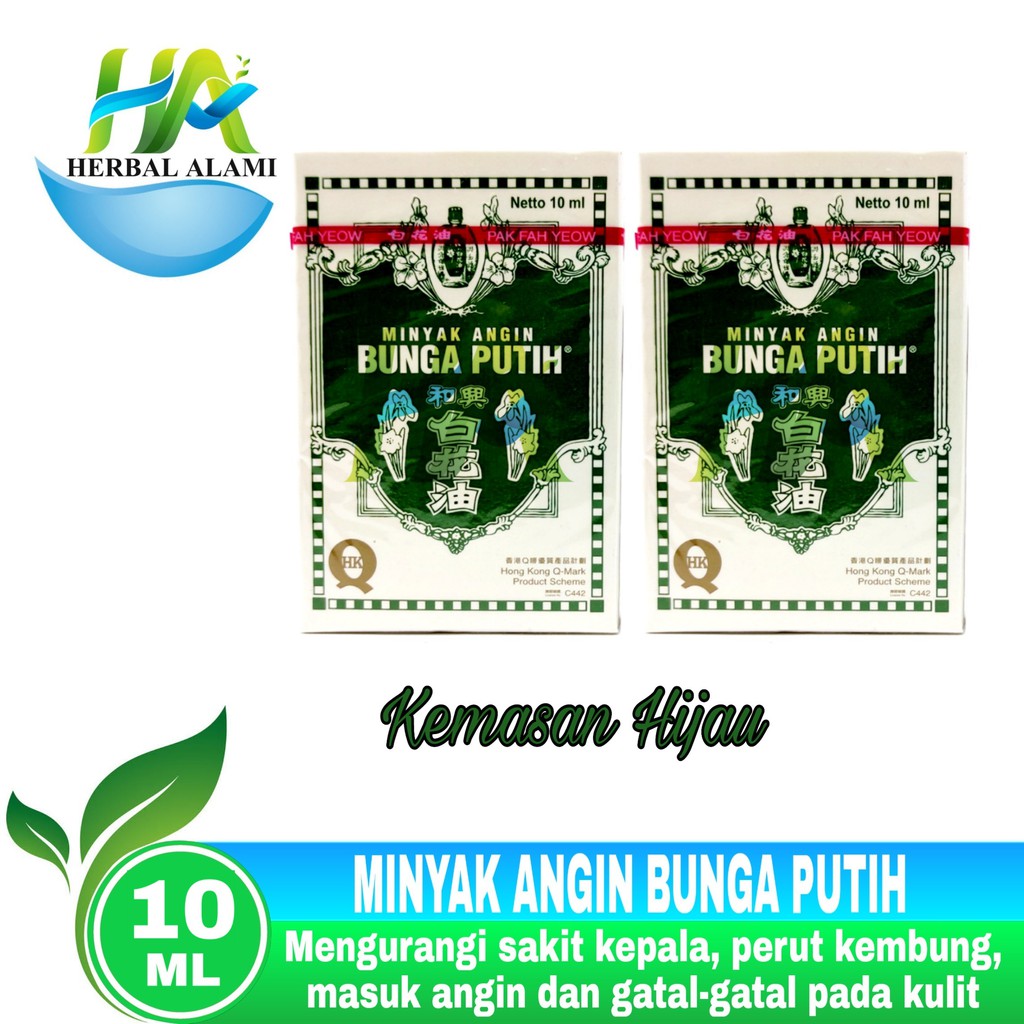 Minyak Angin Bunga Putih 10ml HIJAU