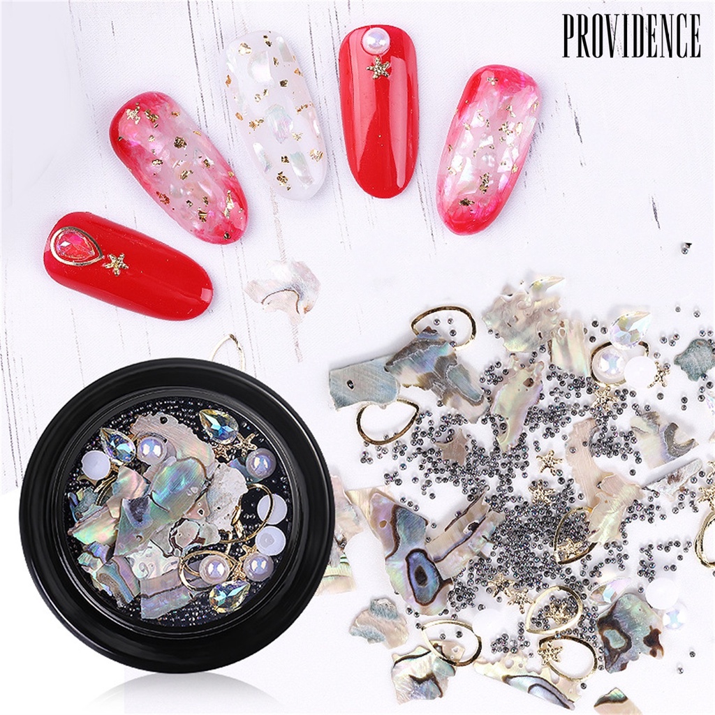 Providence 1 Kotak Manik-Manik Kerang Asimetris Untuk Dekorasi Nail Art / Manicure