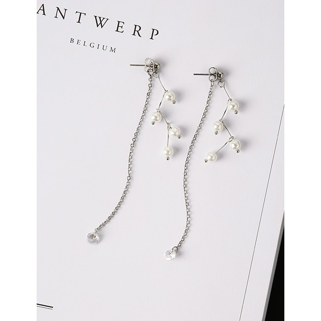 LRC Anting Tusuk Fashion Color Pearl Decorated Pure Color F0715X