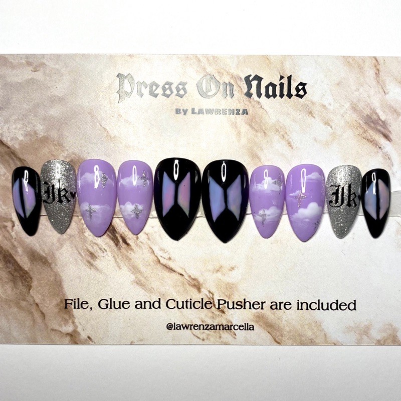 BTS custom press on nails