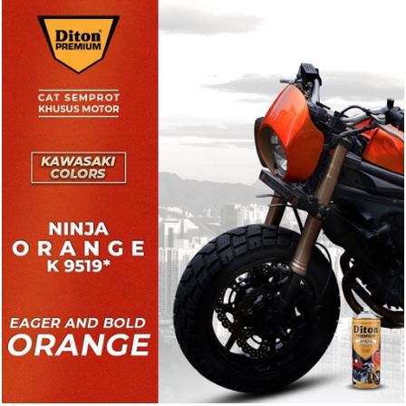 Cat Pilox Diton Premium Kawasaki Ninja Orange 9519 400ml Warna Oranye Oren Kilap pilok pylox pylok