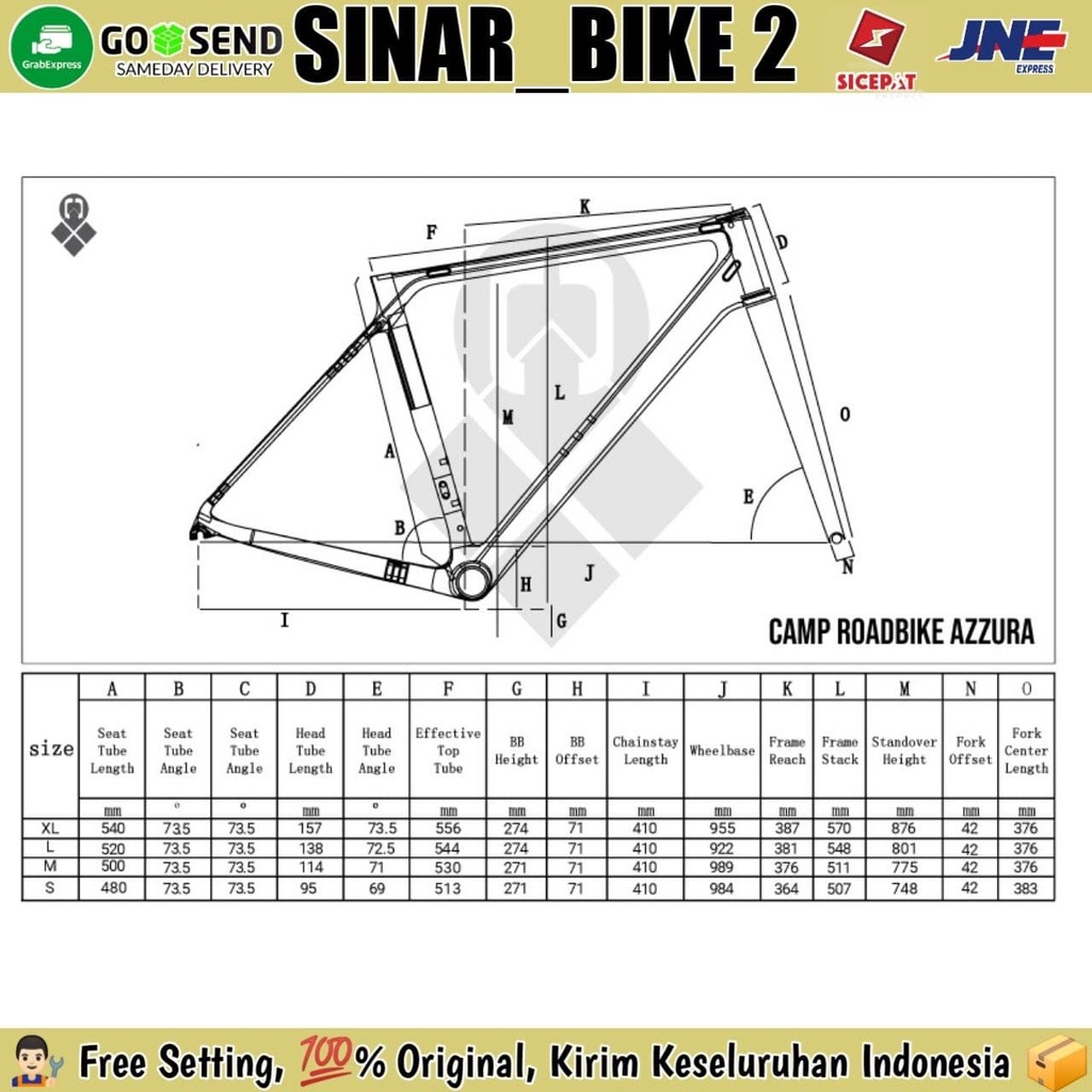 Sepeda Balap ELEMENT CAMP AZZURA Roadbike 700C Carbon 2x11 Speed