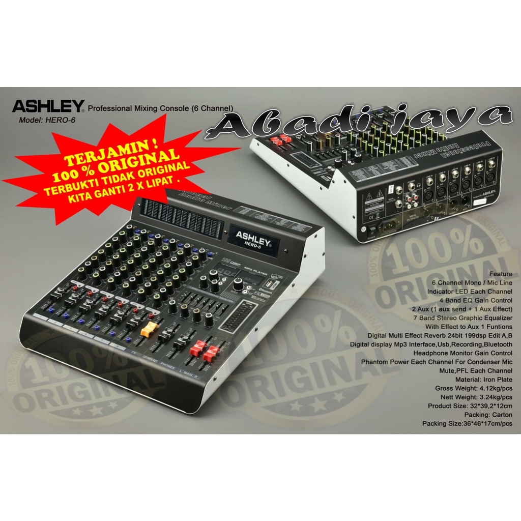 mixer ASHLEY HERO 6 hero 6 6 channel original