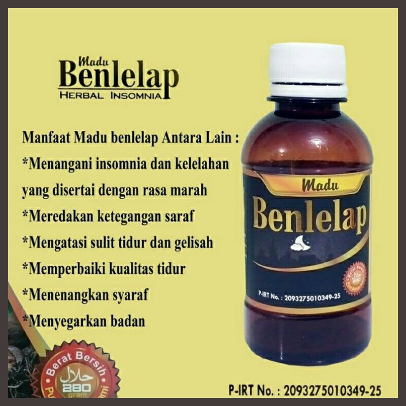Madu Ben Lelap Original 280gr / Obat Herbal Susah Tidur / Obat Insomnia Herbal