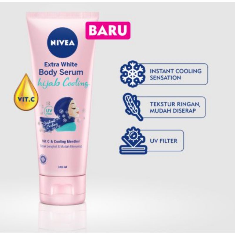 NIVEA Extra White Body Serum Hijab Cooling 180mL