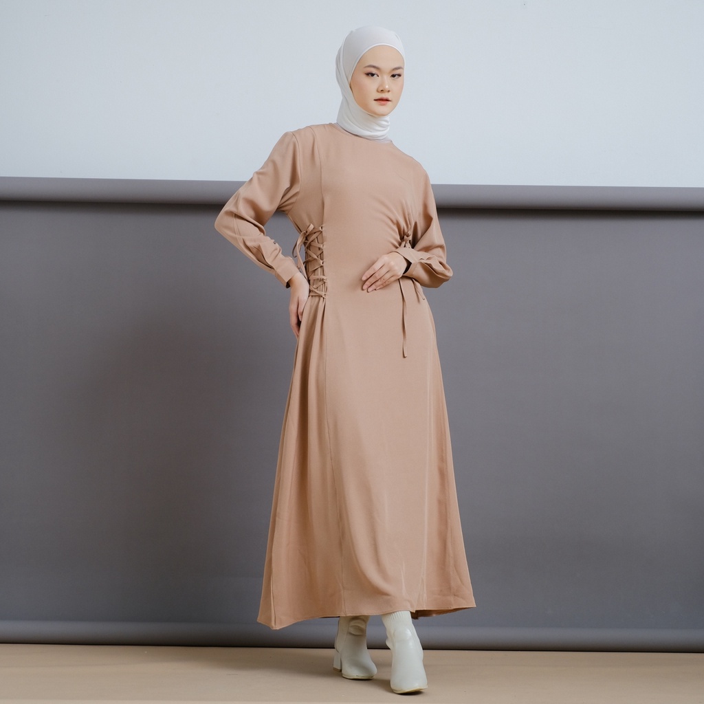 Mayoutfit Heynra Maxidress | Dress Gamis Muslim Wanita Tali Pinggang-3
