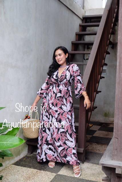 GAMIS TANGAN 3/4 MAXI DRESS TERUSAN WANITA