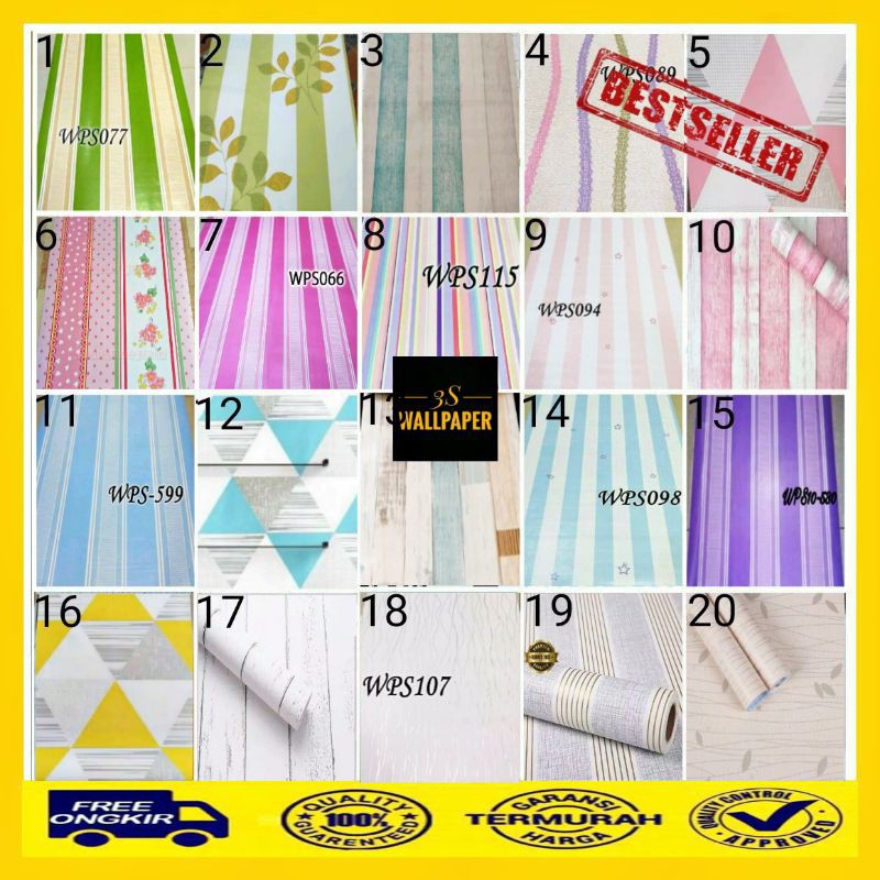 [COD] WALLPAPER DINDING SALUR, SALUR HIJAU,BIRU,UNGU,PINK,KOMBINASI, SERAT KAYU,SEGITIGA MURAH