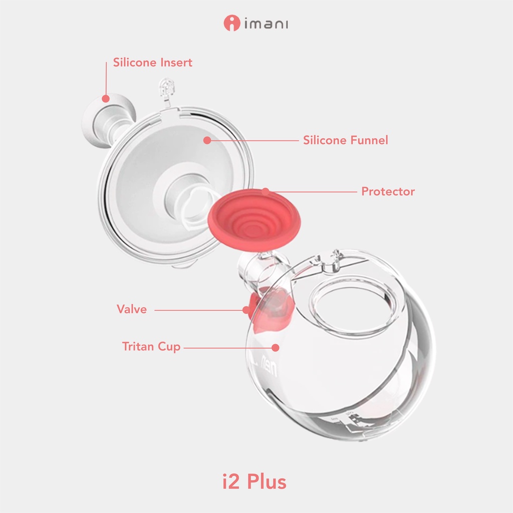 Sparepart Imani I2+ Valve, Diafragma Cup Tritan, Connector, Silicone Funnel, Insert