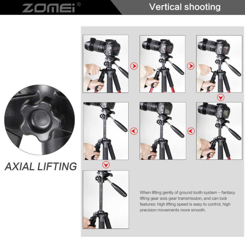 Professional DSLR Tripod Kamera Portabel Travel Fluid Pan Head