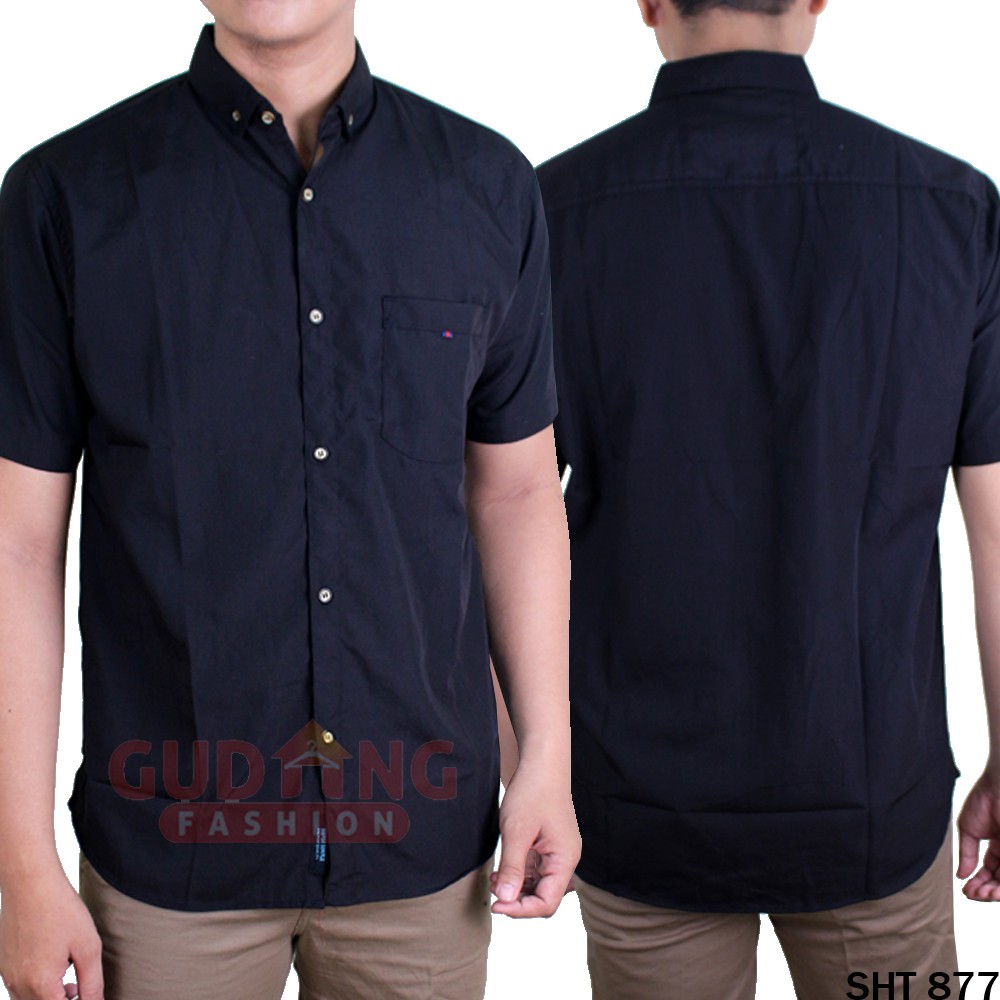 Kemeja Oxford Lengan Pendek Pria - SHT 877