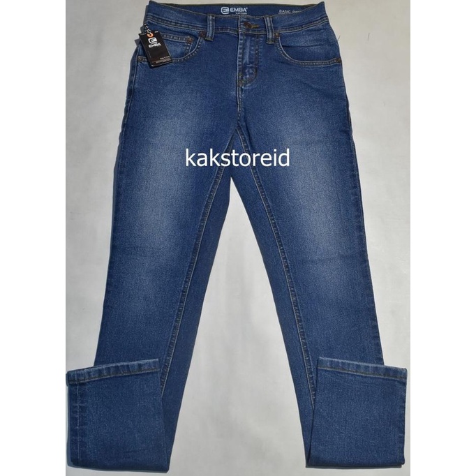Celana Panjang Pria Emba Jeans Denim Medium Slimfit Ejs 01 Original & Lixiaomei