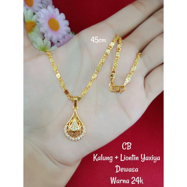 PERHIASAN KALUNG KUNING 24K ANTI KARAT