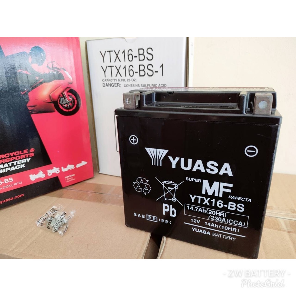 AKI MOTOR KAWASAKI VN SEMUA CC YUASA ORI YTX16-BS MF