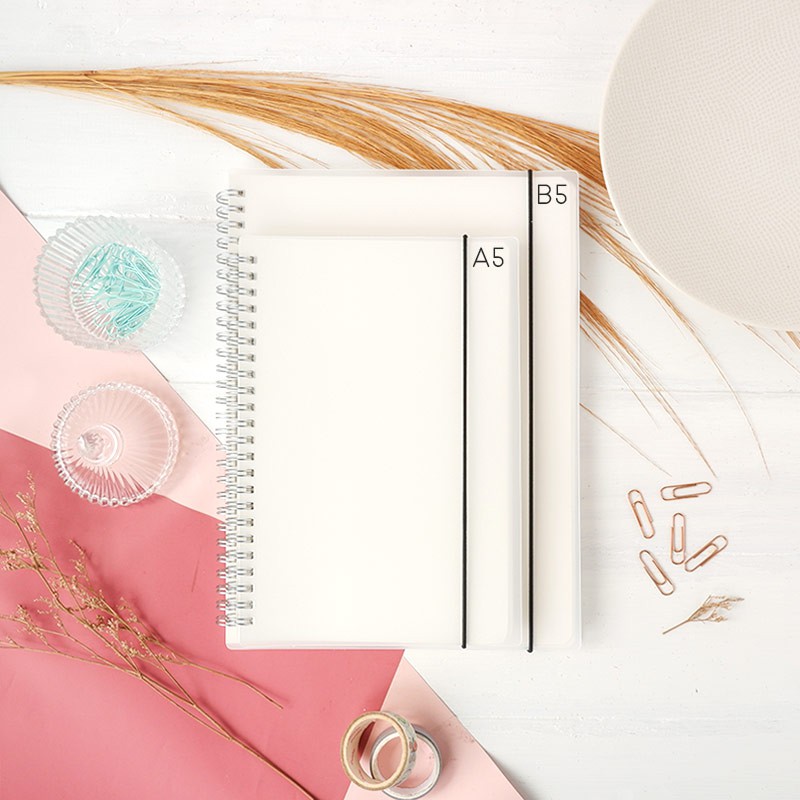 Simple Style Clear Spiral Notebook A5 / Buku Catatan Grid, Dotted, Blank & Ruled 80 Lembar Lucu Unik-6