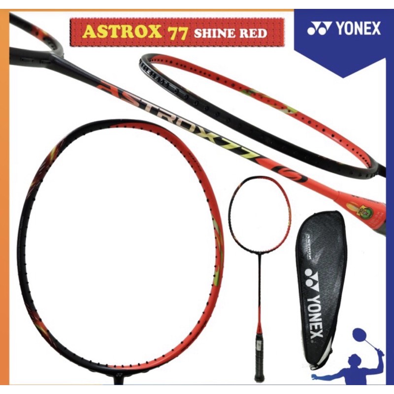 NEW COLOUR - RAKET BADMINTON ASTROX 77 SHINE RED ORIGINAL