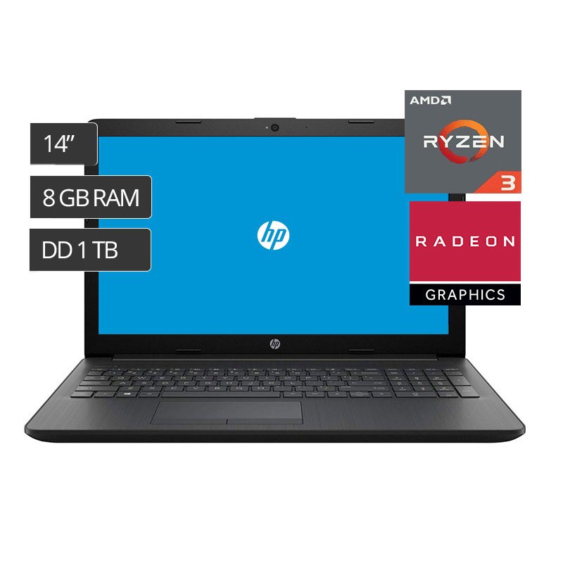 LAPTOP HP 245 G7 - AMD RYZEN 3 3250U - RAM 8GB - 1000GB - 14 - AMD RADEON - Hitam - Laptop Murah