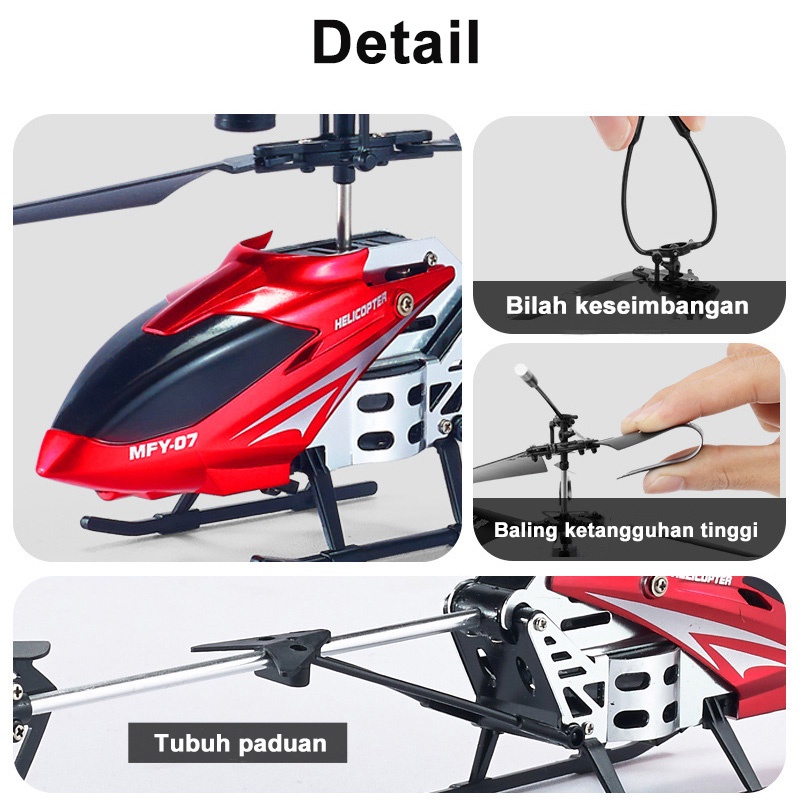 Helikopter Remote Control 3,5 Channel Mainan Terbang RC Giroskop Bawaan Terbang Lancar