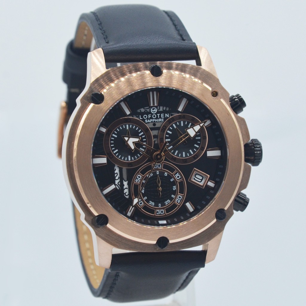 Jam Tangan Pria Lofoten Original Chronograph 25507LG Tali Kulit