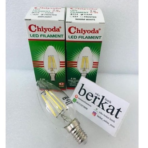 LAMPU LED FILAMENT CHIYODA 4W E14 PUTIH/CLEAR