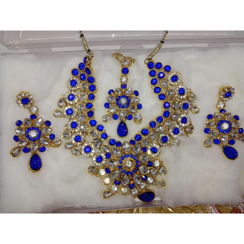 Kalung bridal india america diamond perhiasan india weddimg party kawin nikah bridal set neklas