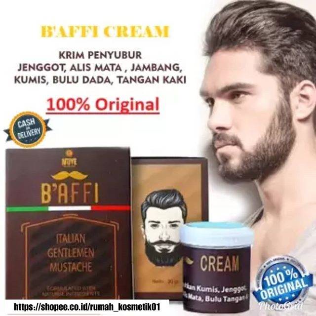 [COD] Cream Penumbuh Bulu Kumis Jenggot Jambang Brewok Bulu Dada Alis Mata Bulu Tangan Kaki AMPUH dalam 2 Minggu - Bafft Cream 20 Gram