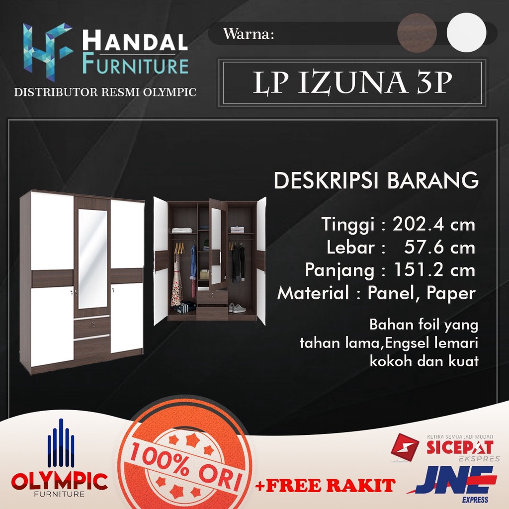 LP IZUNA ( LEMARI PAKAIAN/LEMARI BAJU) - OLYMPIC OLYMPLAST