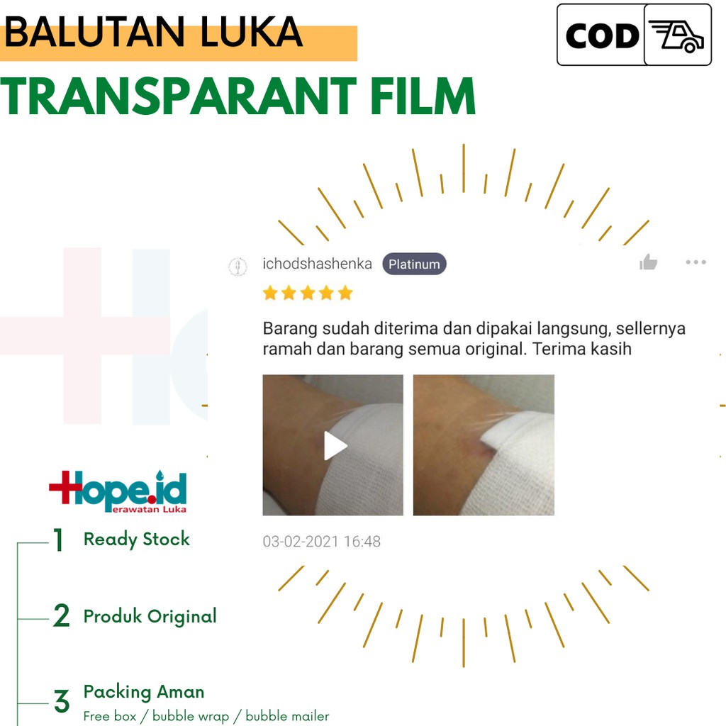 Transparant Film Hiperskin Jual perpotong 10x20cm Anti Air