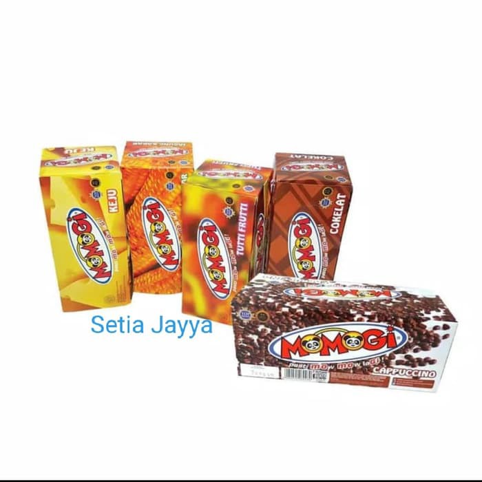 

Momogi Stik Roll Box 20pcs rasa jagung keju coklat tutti fruity dan capucino