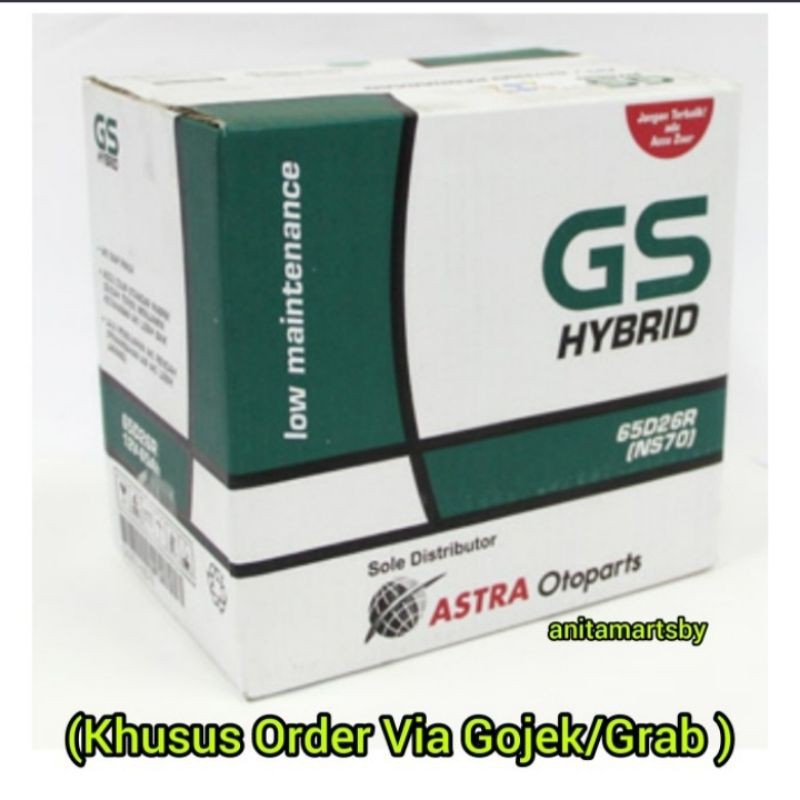 Accu / Aki Mobil Gs Astra Hybrid NS70/65D26R
