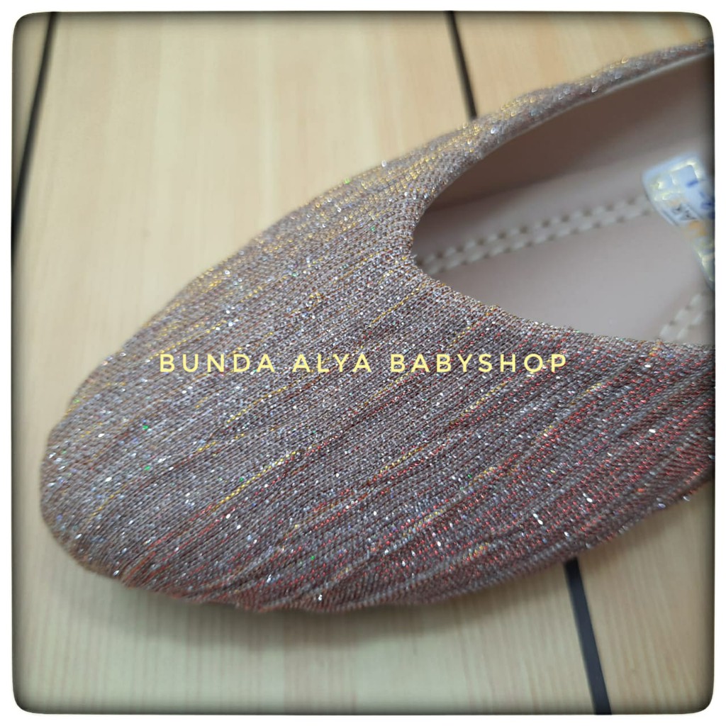 Sepatu Wanita Slipon Premium CABARET Size 37 - 40 KREM Flatshoes Wanita Glitter - Sepatu Casual Perempuan