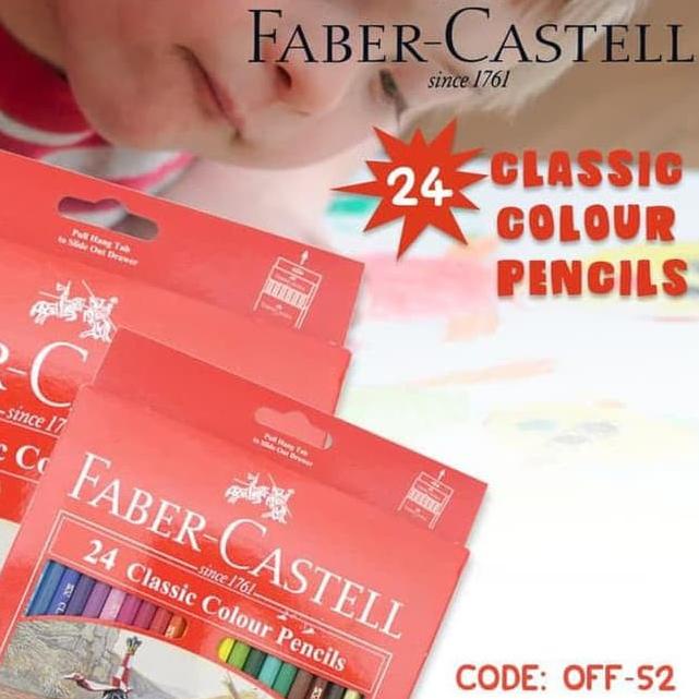 

HiJ⭐️ PENSIL WARNA KAYU 24 WARNA - FABER CASTELL CLASSIC 24 Warna (OFF-52) //Pasti Murah