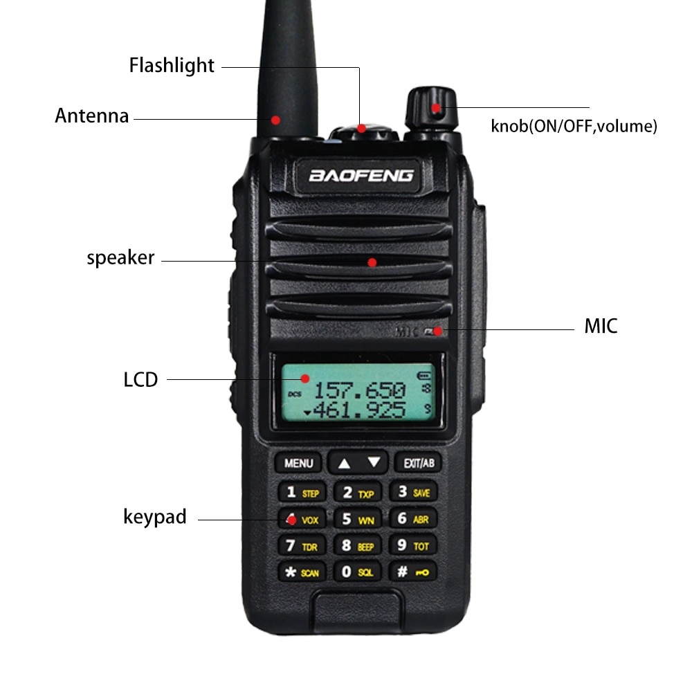 A58S - Tri-Band Two-Way Radio Walkie Talkie IP67 Waterproof - 5W Power