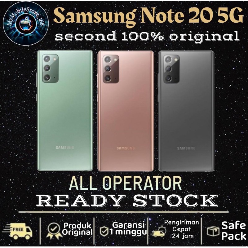 Samsung Note 20 5G 8/256GB Seken ORIGINAL 100% Mulus Likenew
