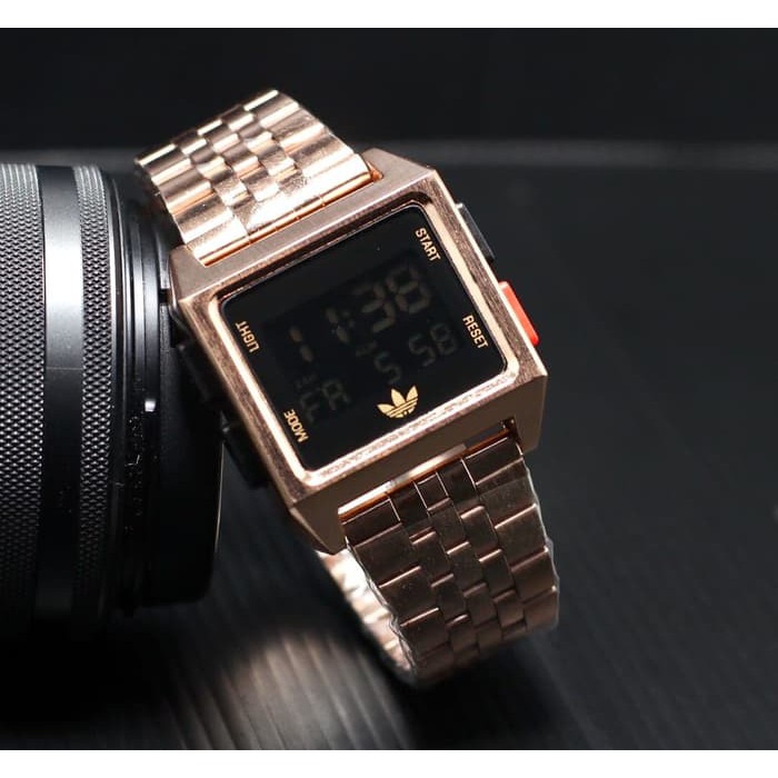 Jam Tangan Pria / Wanita Murah Adidas Digital Rantai Rosegold