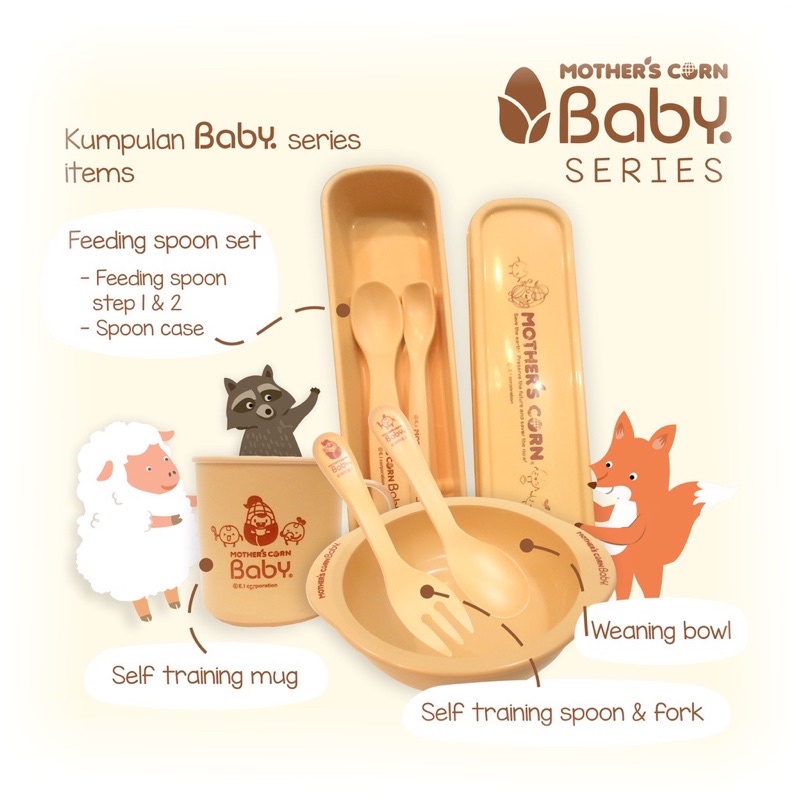 Mother's Corn Feeding Spoon Set (with case) - Sendok makan bayi