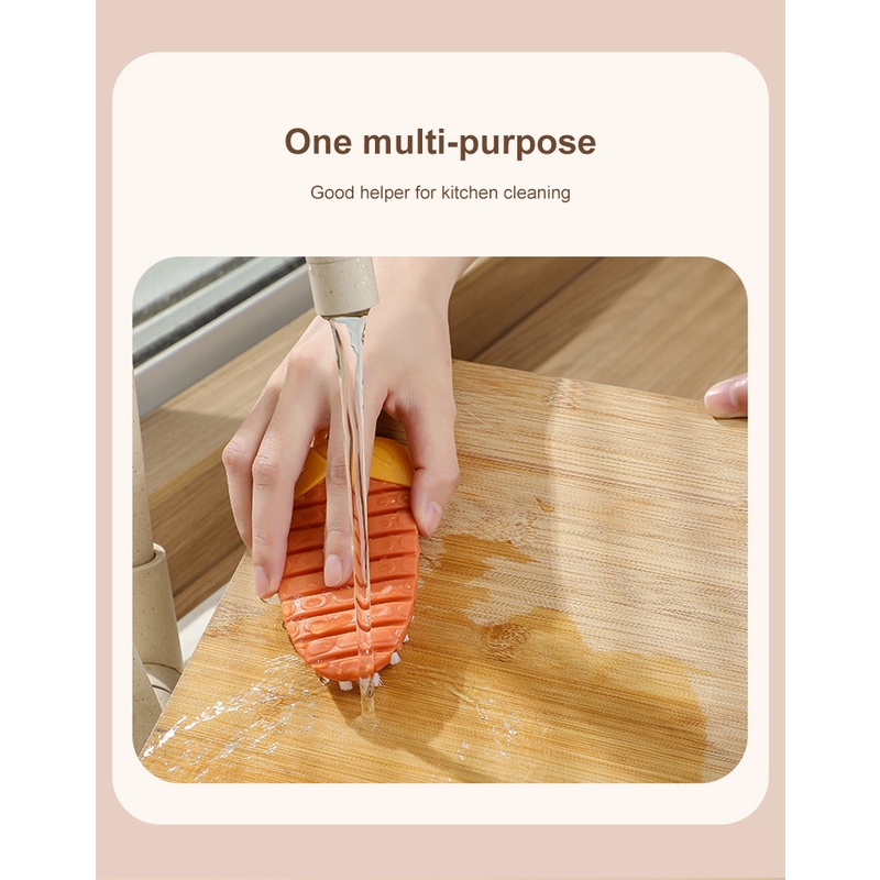 ღ Multifungsi Sayuran Buah Sikat Pembersih Ditekuk Cleaning Brushdeep Bersih Buah Scrubber Dapur Pot Panci Cleaner Pembersih Rumah Tangga Alat Dapur gadget