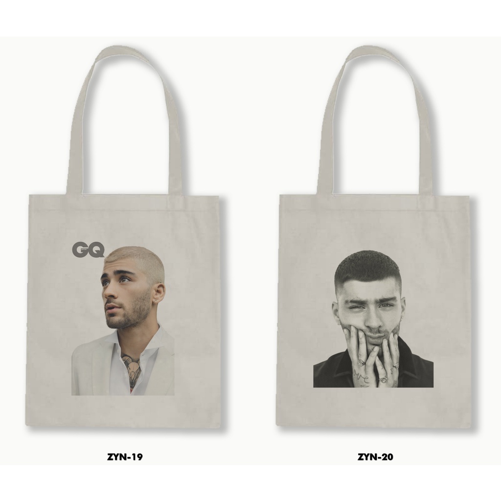 Tas Tote Bag Resleting Kanvas/Blacu  - Zayn Malik .01