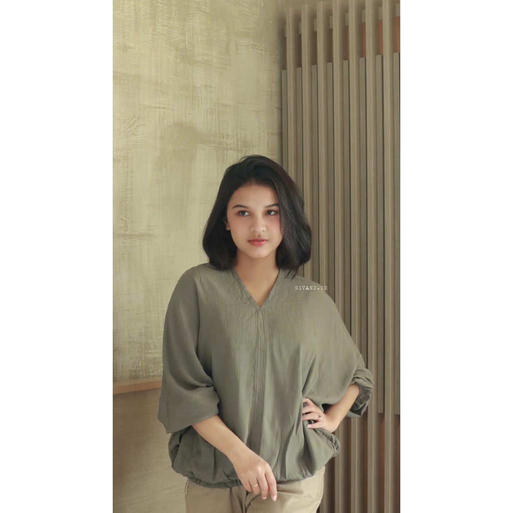 Blouse Wanita Jumbo Oversize Outfit Baju Atasan Wanita Big Size Ootd Blus Wanita Lengan Panjang-1