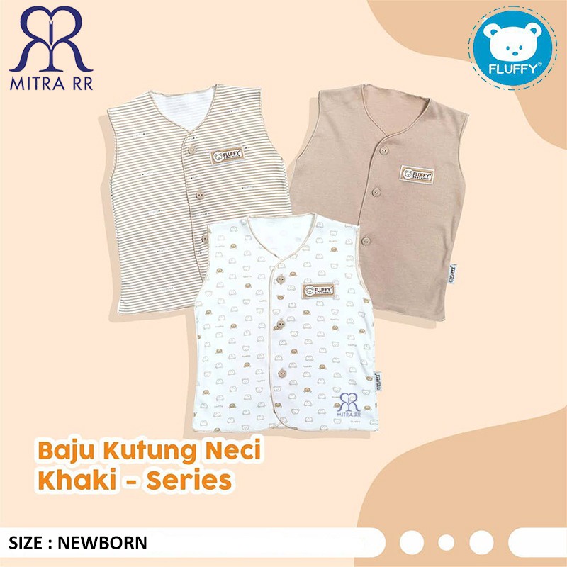 Fluffy Baju Panjang Baju Pendek Bayi (3Pcs) - Newborn S M L / Abu Khaki